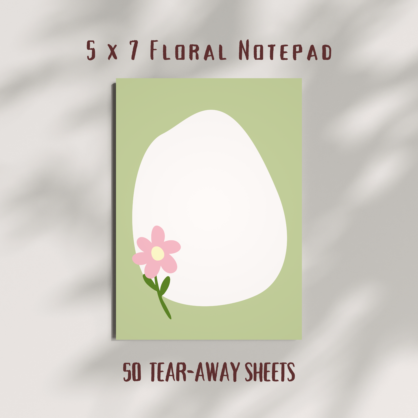 Floral Tear Away Notepad | 5 x 7 | Style #2