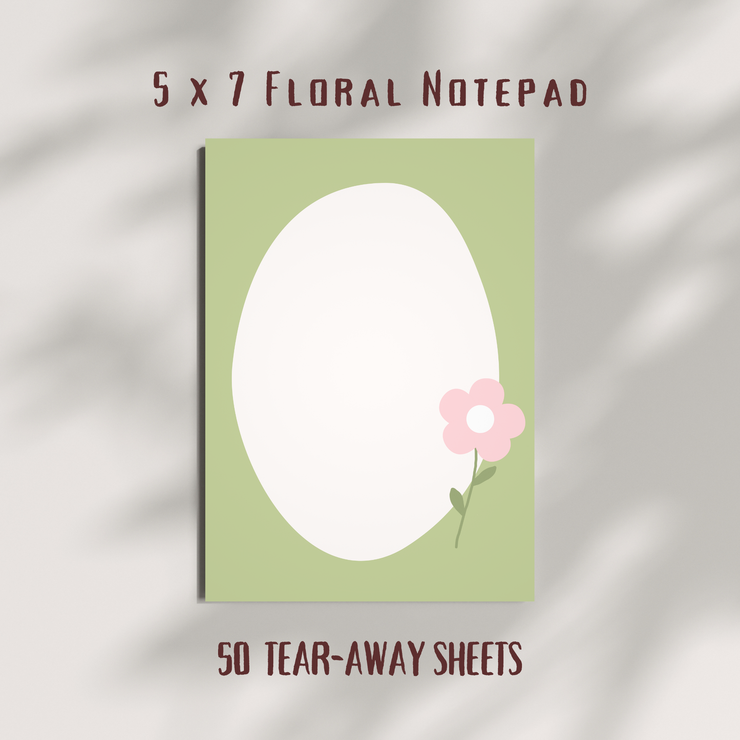 Floral Tear Away Notepad | 5 x 7 | Style #1