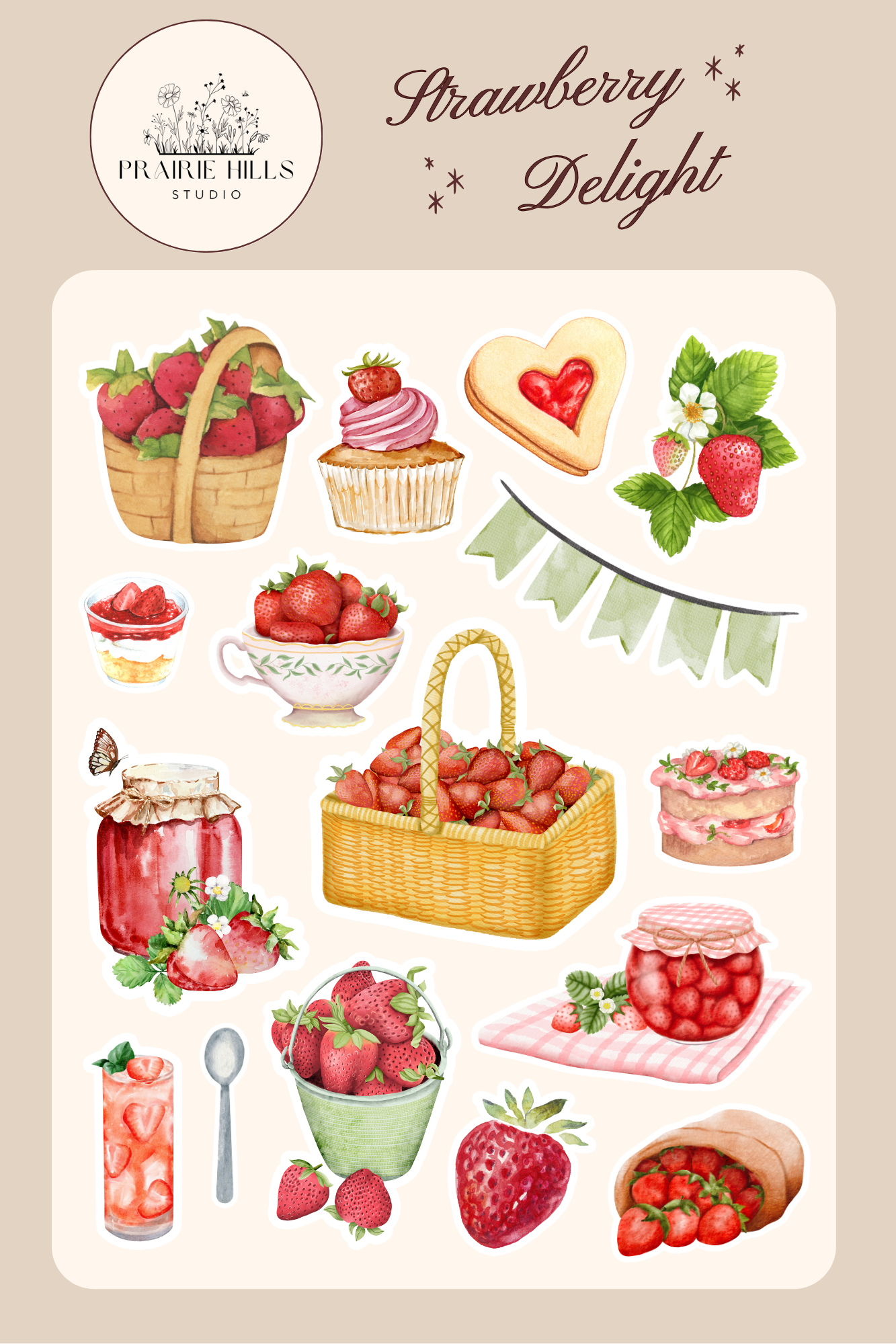 Strawberry Delight Sticker Sheet