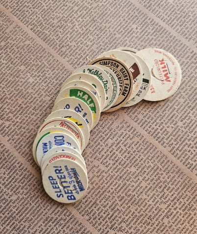 Set of 20 - Vintage Milk Bottle Cap Pull Tabs