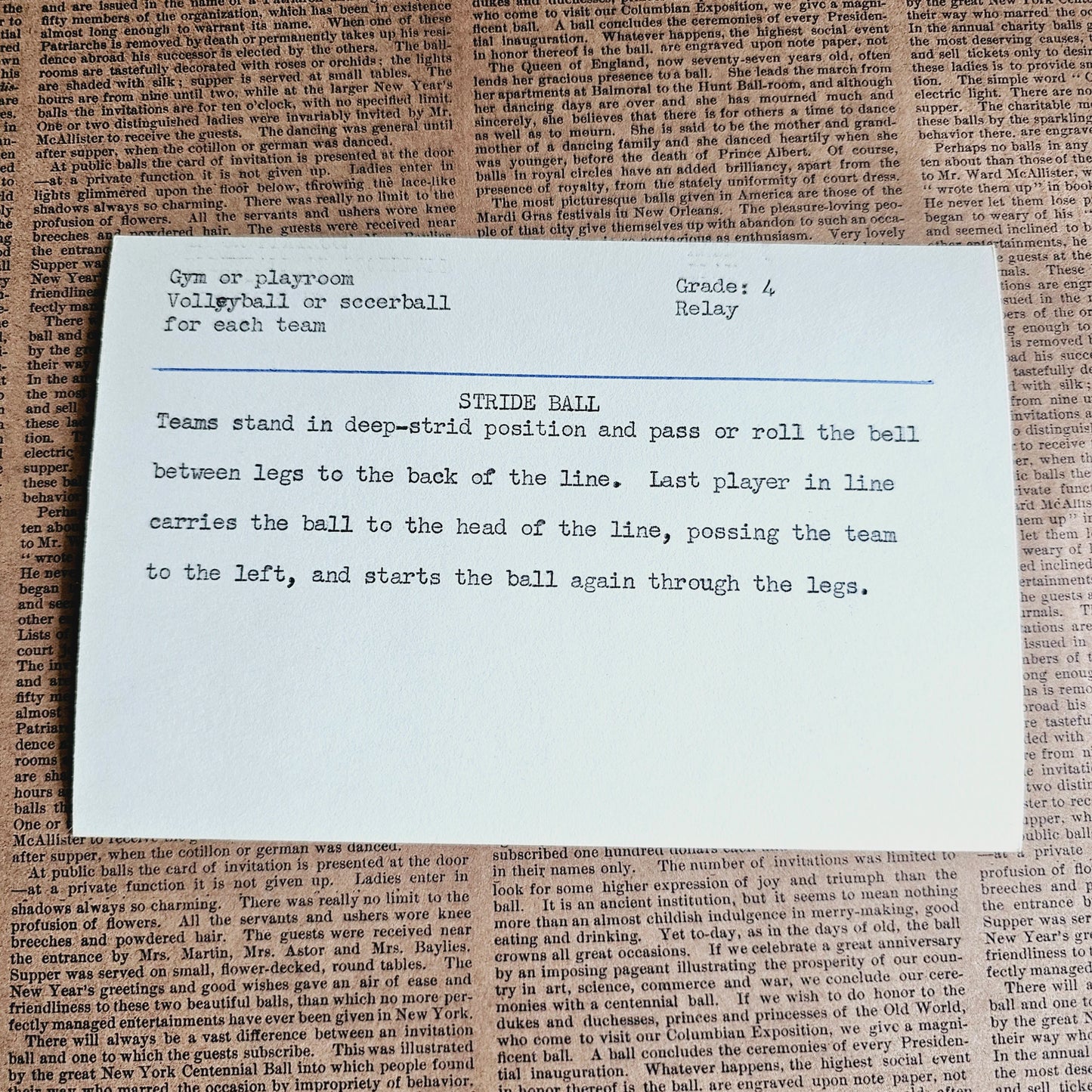 Set of 10 - Vintage Typed Index Cards