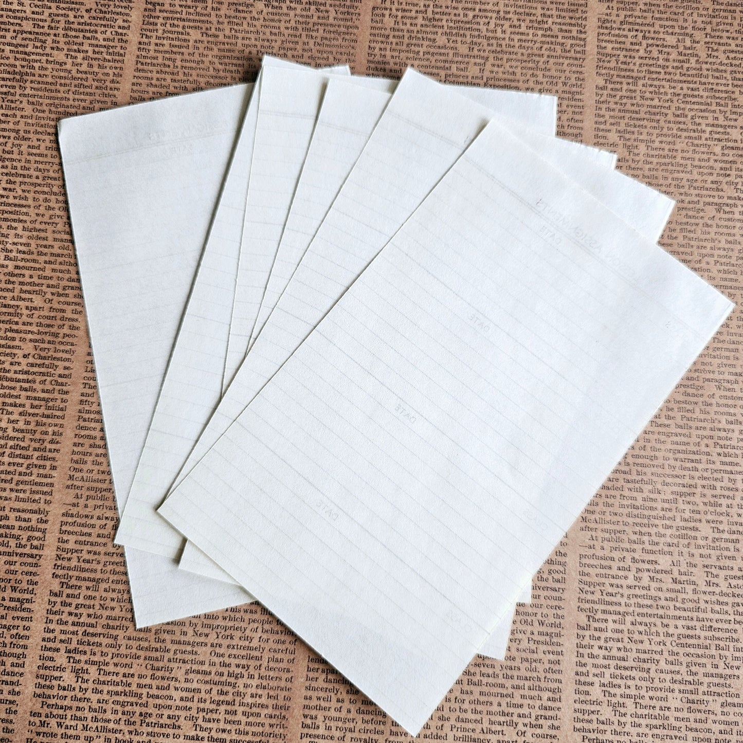 Set of 6 - Vintage Lesson Assignment Note Pages