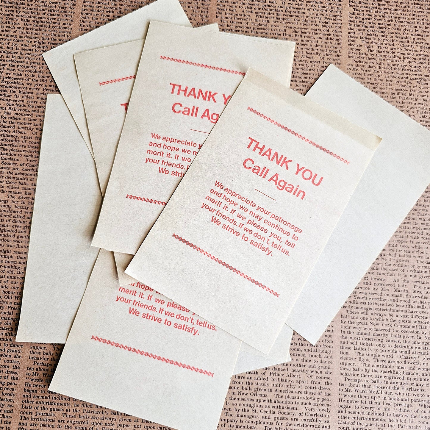Set of 10 - Vintage Retro Check Receipt Pages