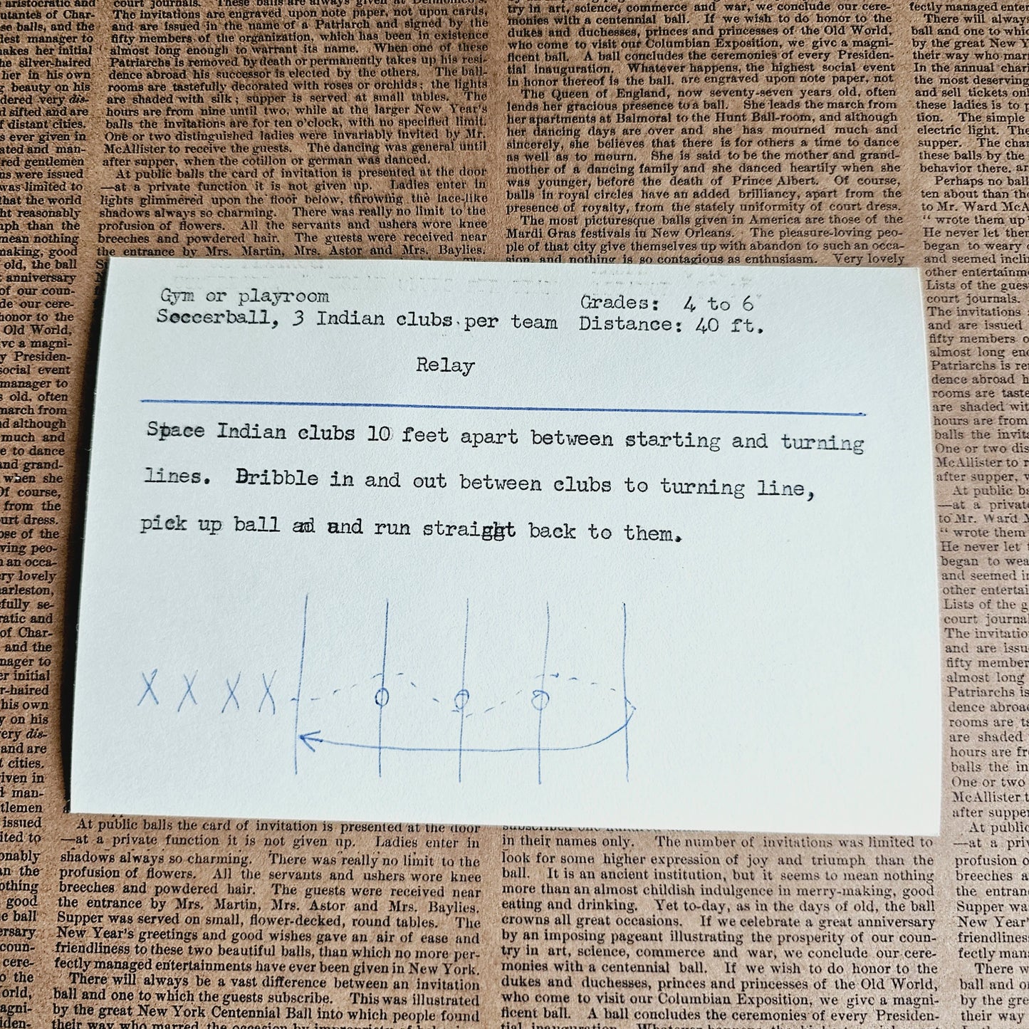 Set of 10 - Vintage Typed Index Cards