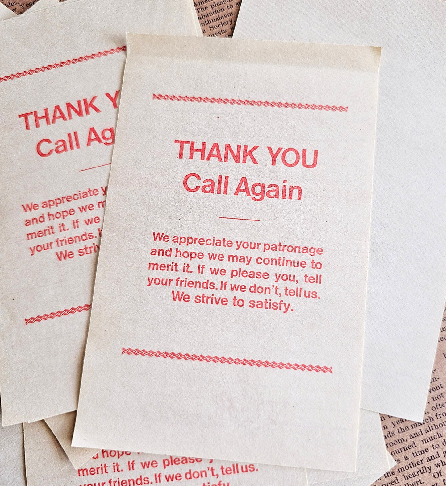 Set of 10 - Vintage Retro Check Receipt Pages