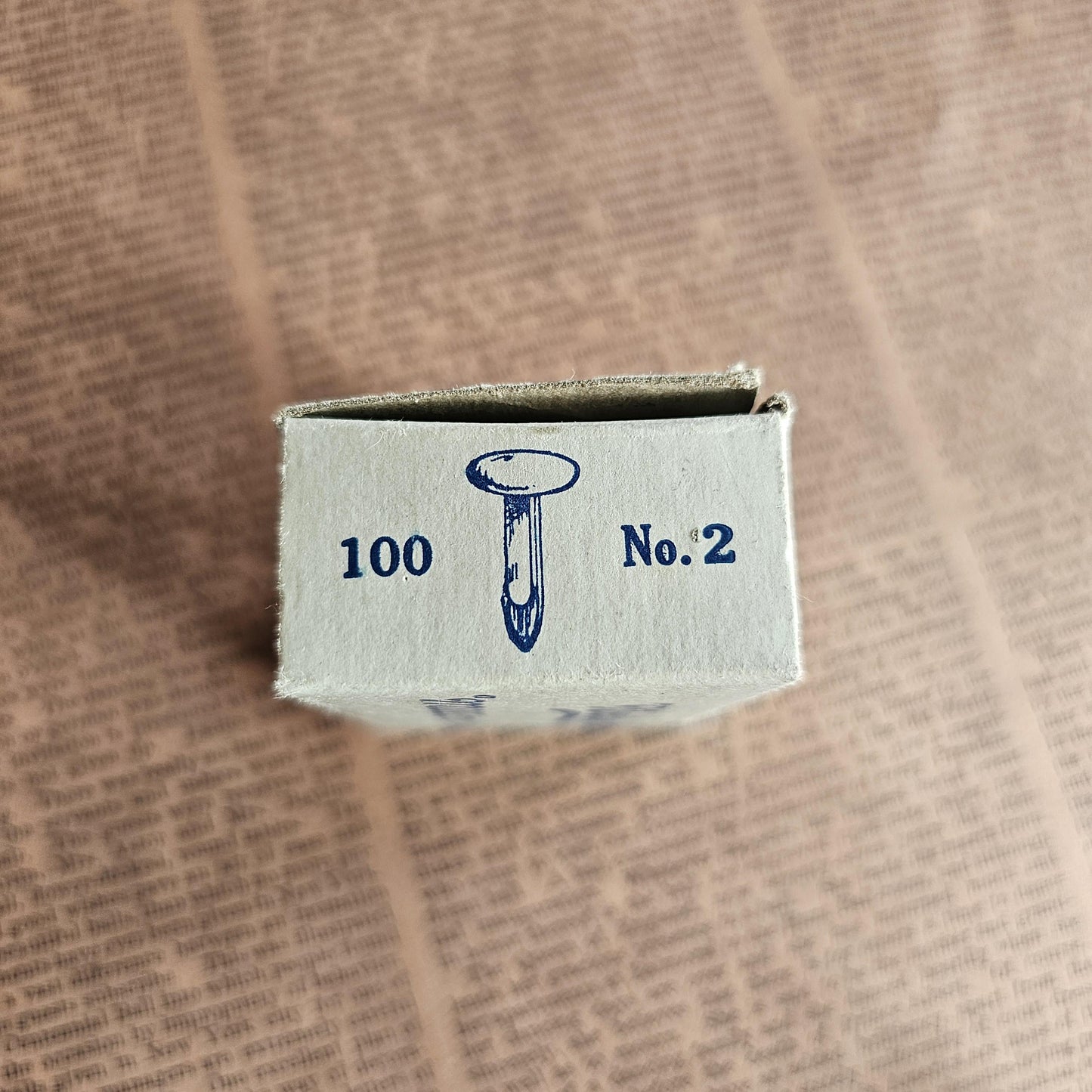 Vintage Box of Noesting Brass Paper Fasteners No. 2