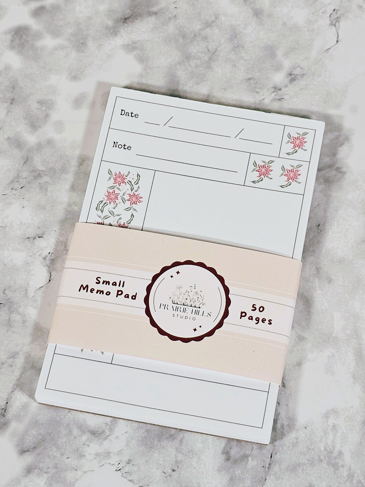 Vintage-Style Floral Small Memo Pad