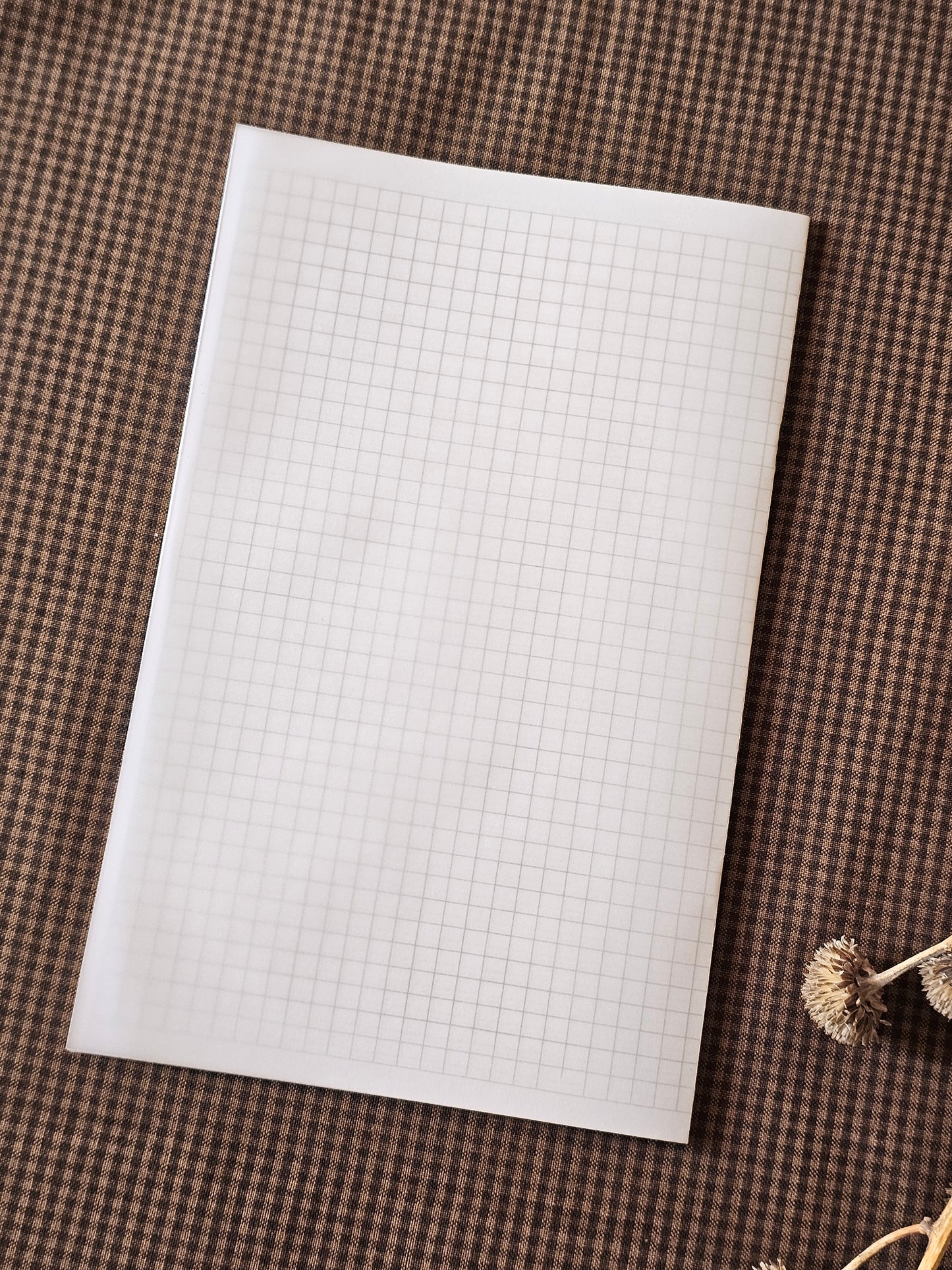 Handmade Coneflower Pocket Notebook | Grid-Lined Vellum Overlay