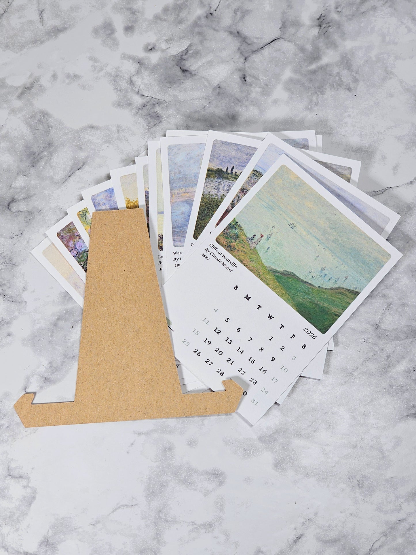Claude Monet 2026 Mini Desk Calendar & Easel | 12 Month Calendar