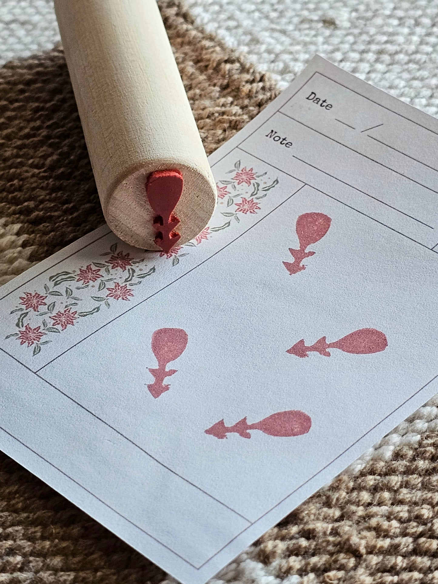 Handmade Tiny Flower Rubber Stamp | Style #3