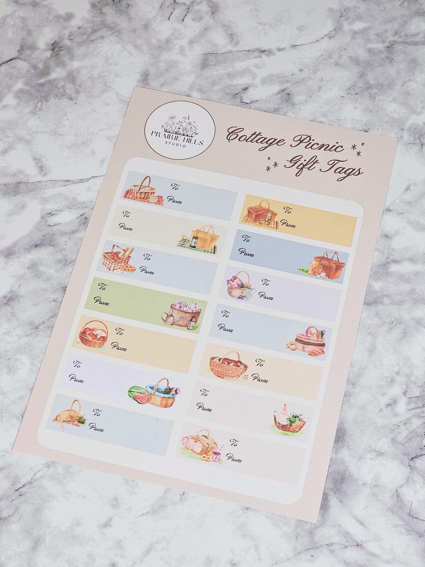 Cottage Picnic Gift Tag Stickers