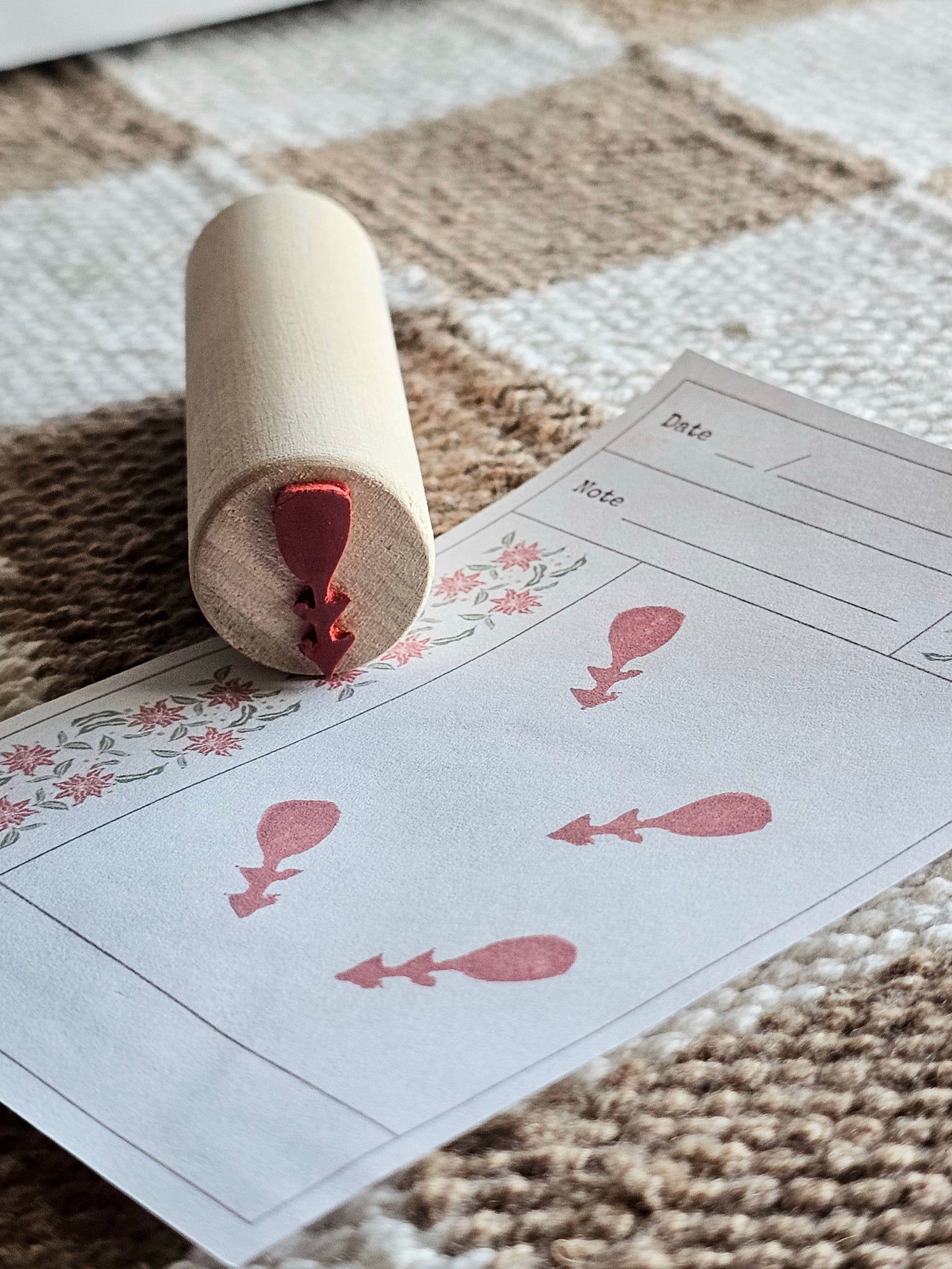 Handmade Tiny Flower Rubber Stamp | Style #3
