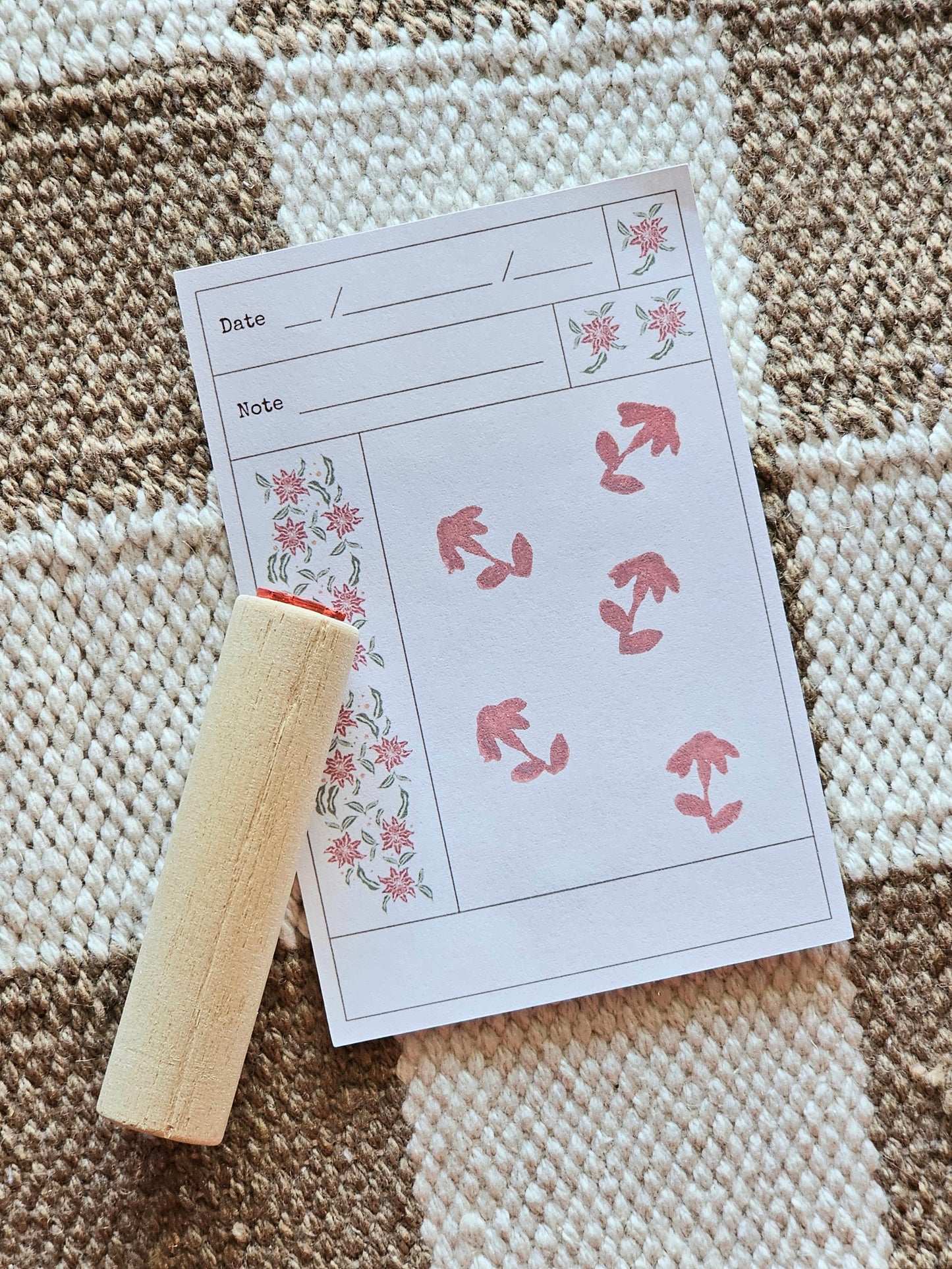 Handmade Tiny Flower Rubber Stamp | Style #6