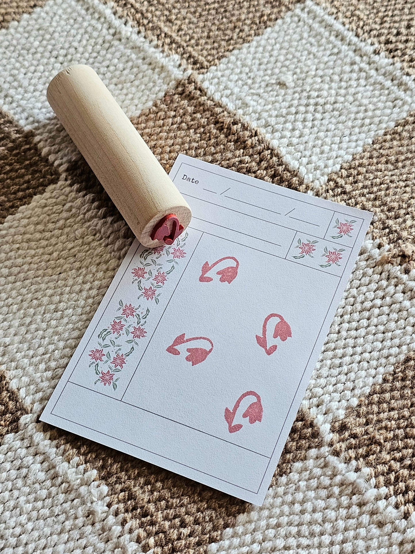 Handmade Tiny Flower Rubber Stamp | Style #5