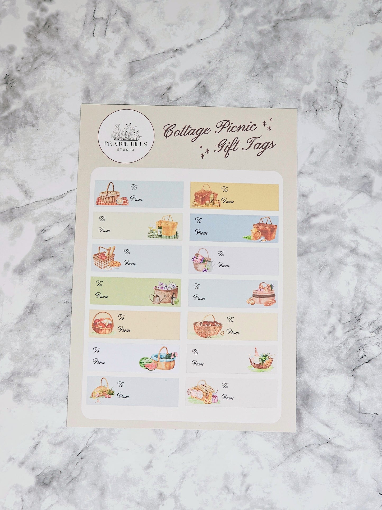 Cottage Picnic Gift Tag Stickers