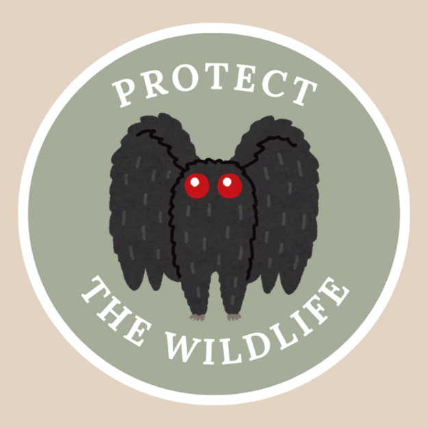 "Protect the Wildlife" Moth Man Vinyl Sticker