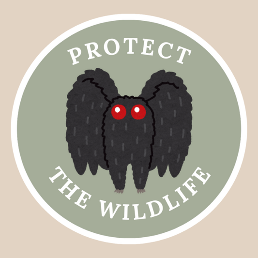 "Protect the Wildlife" Moth Man Vinyl Sticker