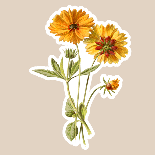 Yellow Flowers Vinyl Sticker