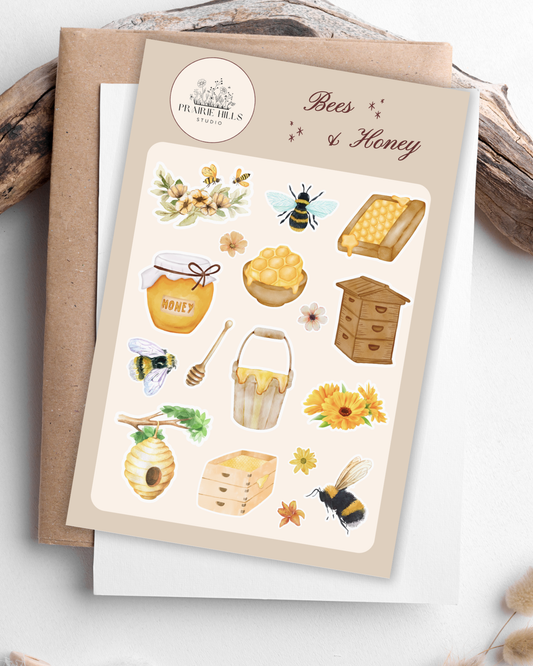 Bees and Honey Sticker Sheet