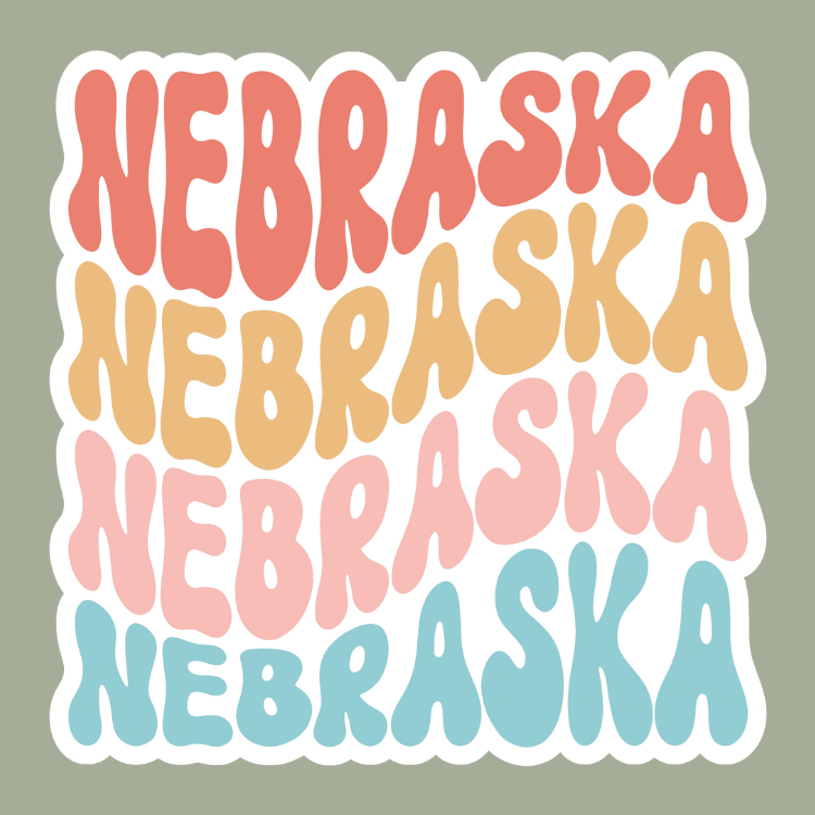 Retro Nebraska Die-Cut Vinyl Sticker