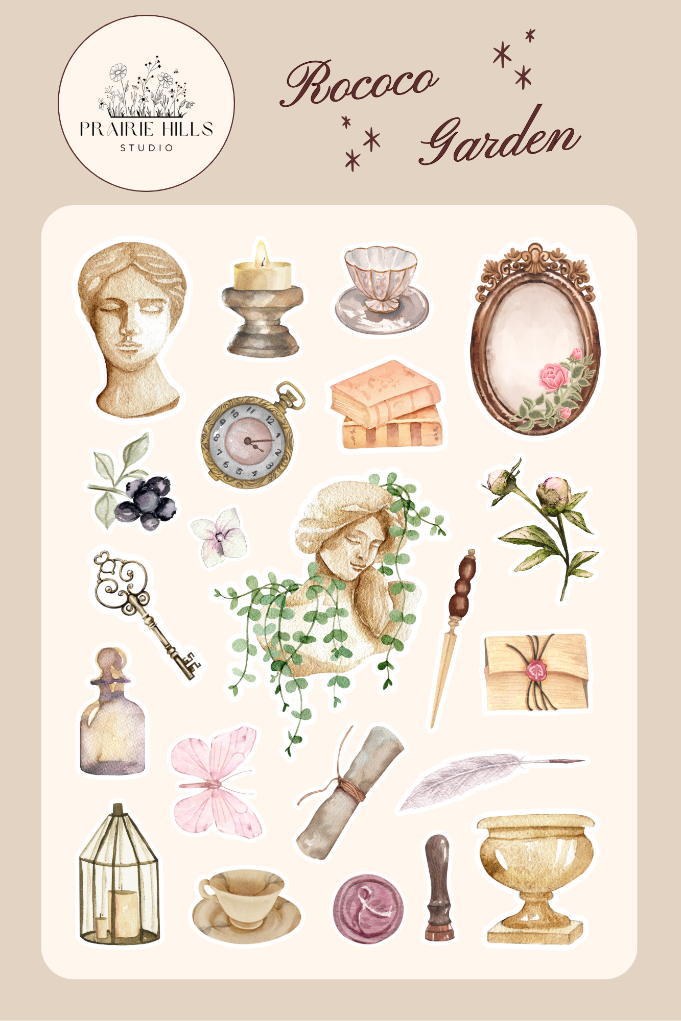 Rococo Garden Sticker Sheet
