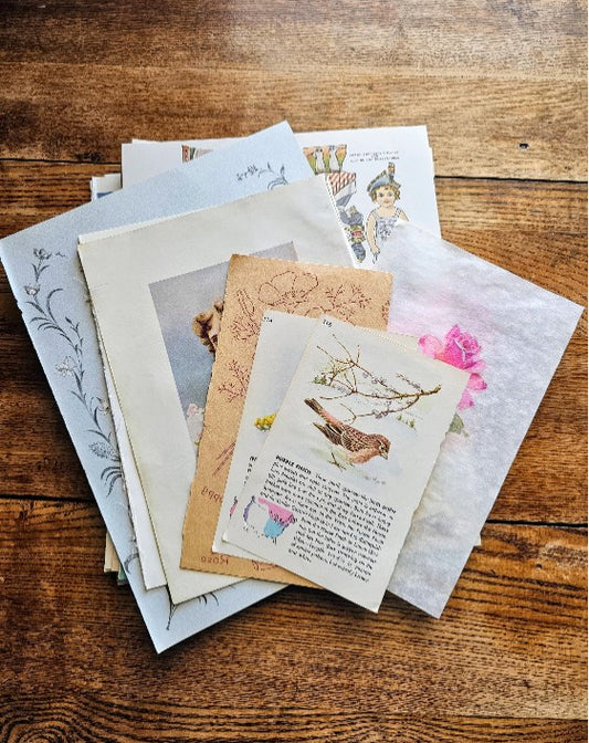 Vintage Paper Pack – 100 Pages of Ephemera for Junk Journals, Scrapbooking, Collage & Mixed Media Art