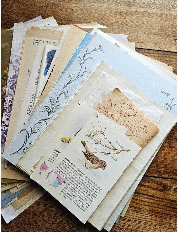 Vintage Paper Pack – 100 Pages of Ephemera for Junk Journals, Scrapbooking, Collage & Mixed Media Art