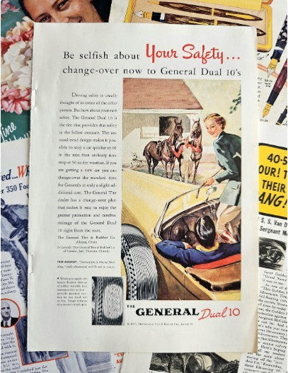 Set of 5 - Vintage 1930s Retro Advertisement Pages