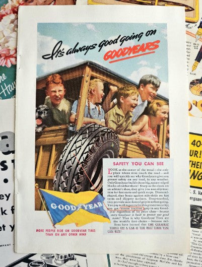 Set of 5 - Vintage 1930s Retro Advertisement Pages