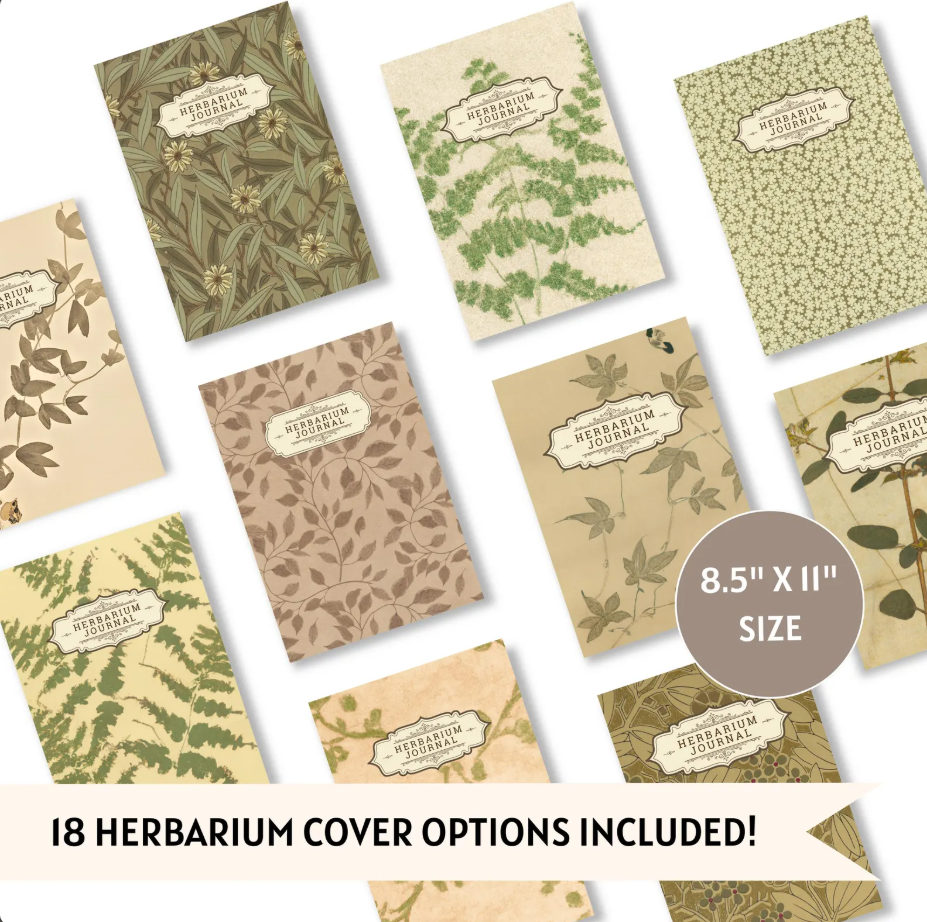 Printable Botanical Herbarium Journal | English & German (Digital Download)