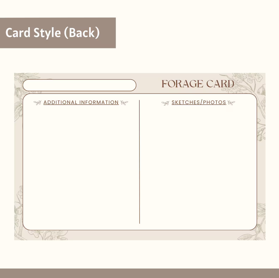 Printable Forage Card Template | 4x6 Editable Design (Digital Download)