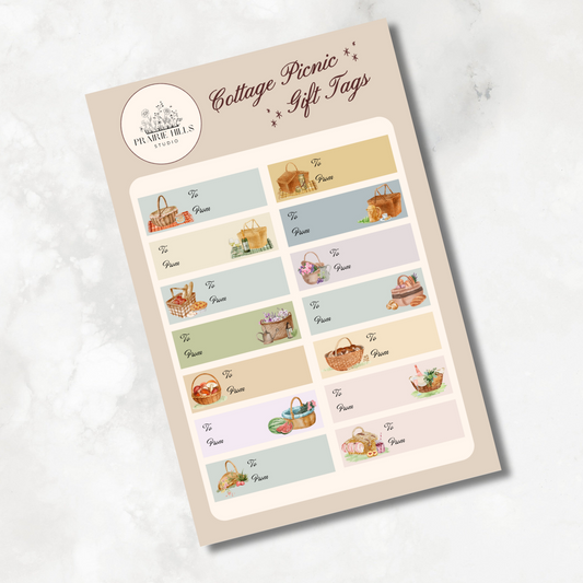 Cottage Picnic Gift Tag Stickers