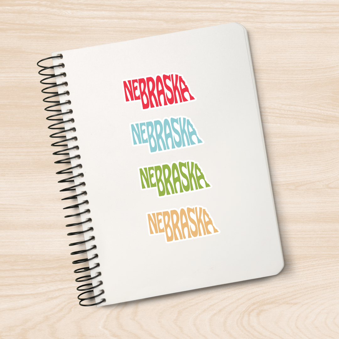 Retro Nebraska Small Vinyl Die-Cut Sticker