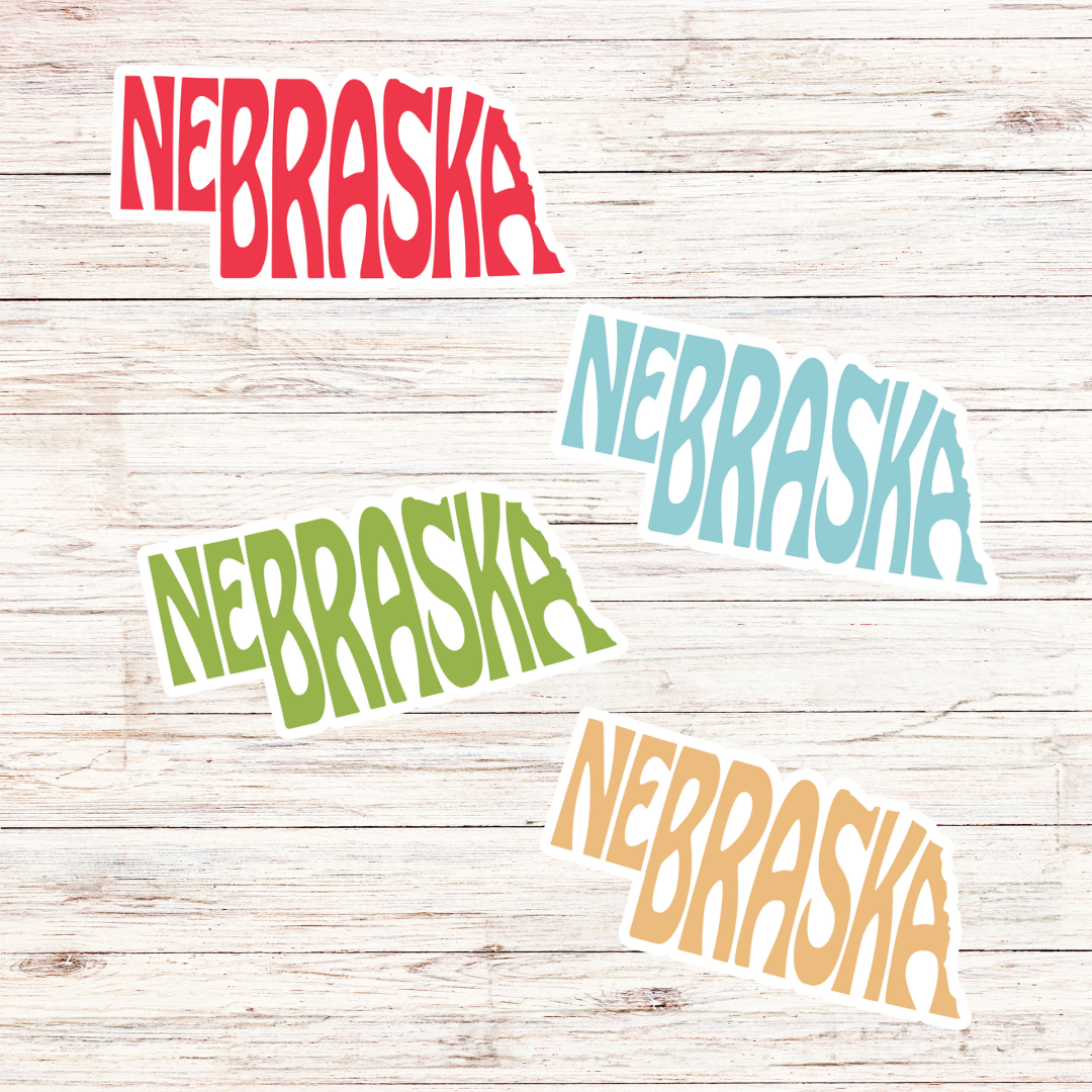 Retro Nebraska Small Vinyl Die-Cut Sticker