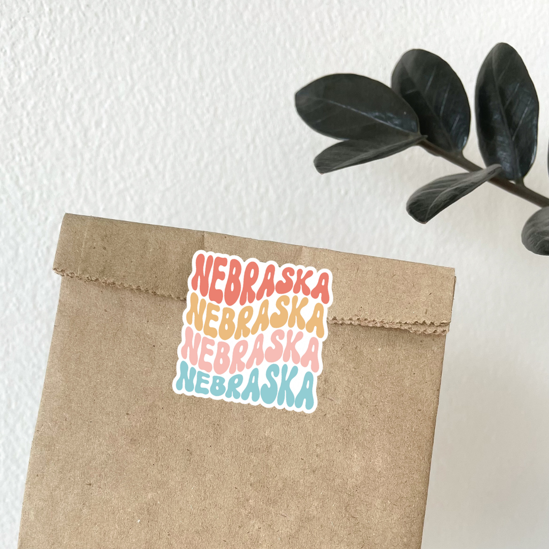 Retro Nebraska Die-Cut Vinyl Sticker