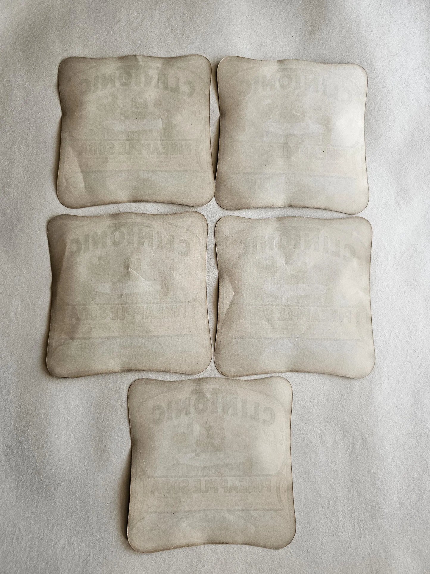 Set of 5 - Retro Clintonic Pineapple Soda Labels