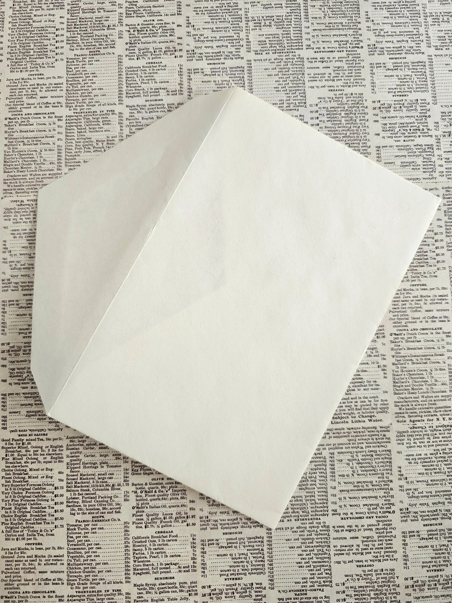 "Thoughts of You" Vintage Greeting Card and Envelope