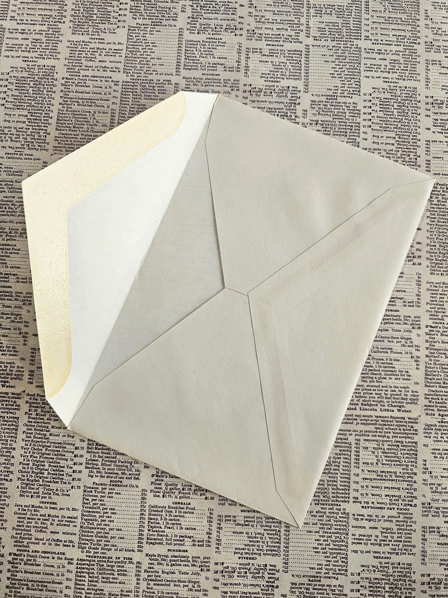 "Thoughts of You" Vintage Greeting Card and Envelope