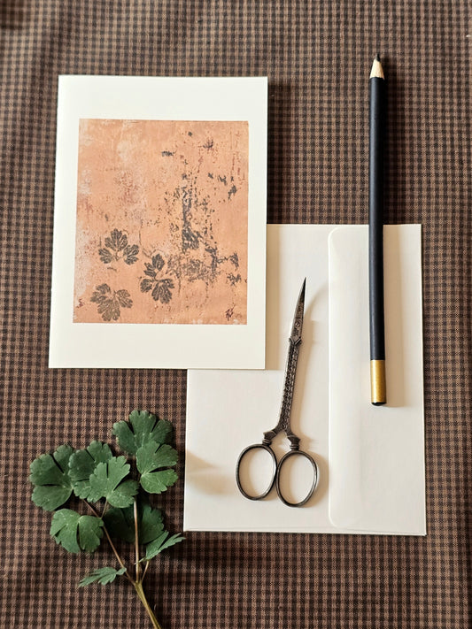 Botanical Art Print Greeting Card | "Columbine in the Fall"