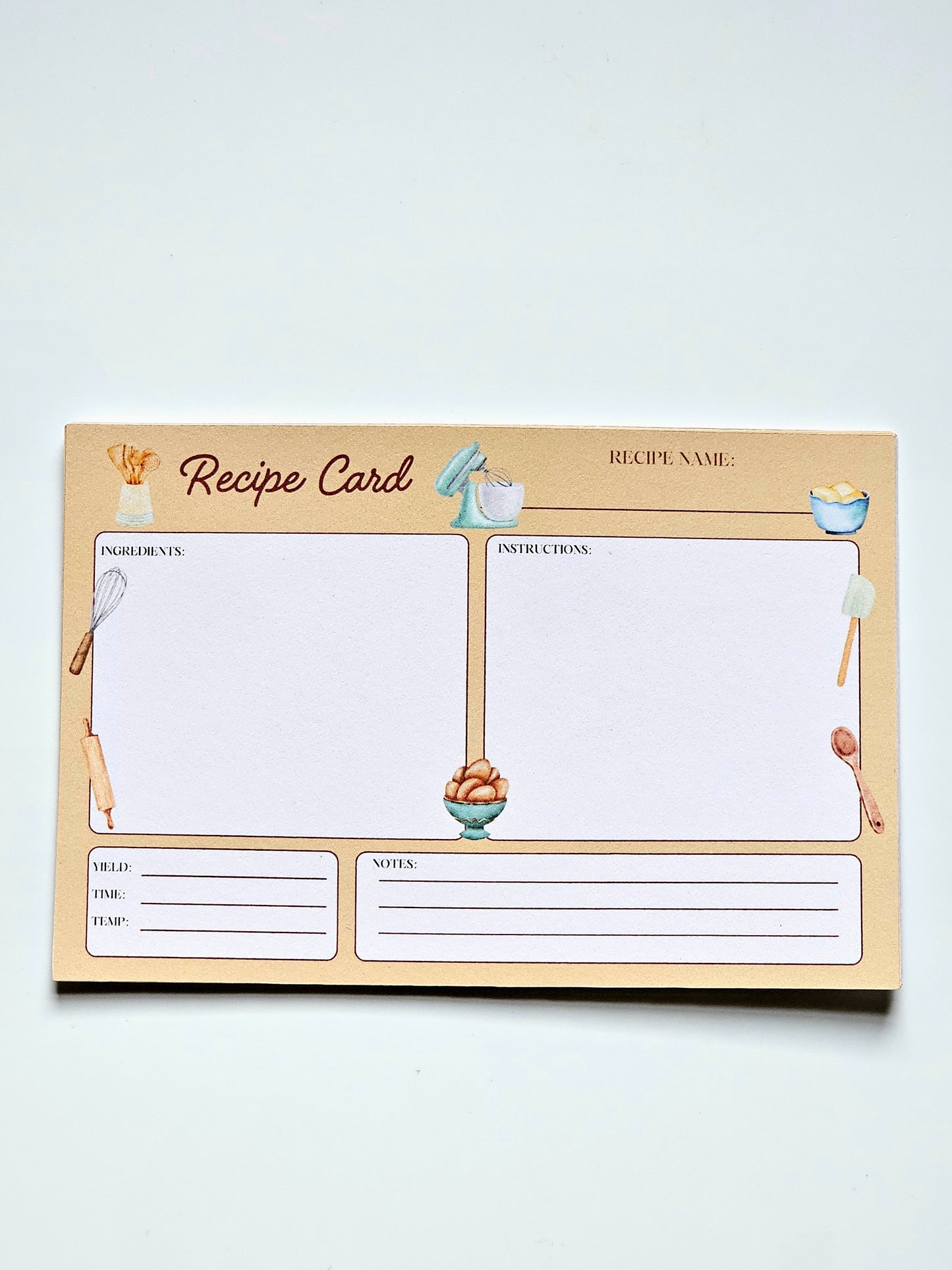 Retro Handmade Recipe Cards - Set of 10