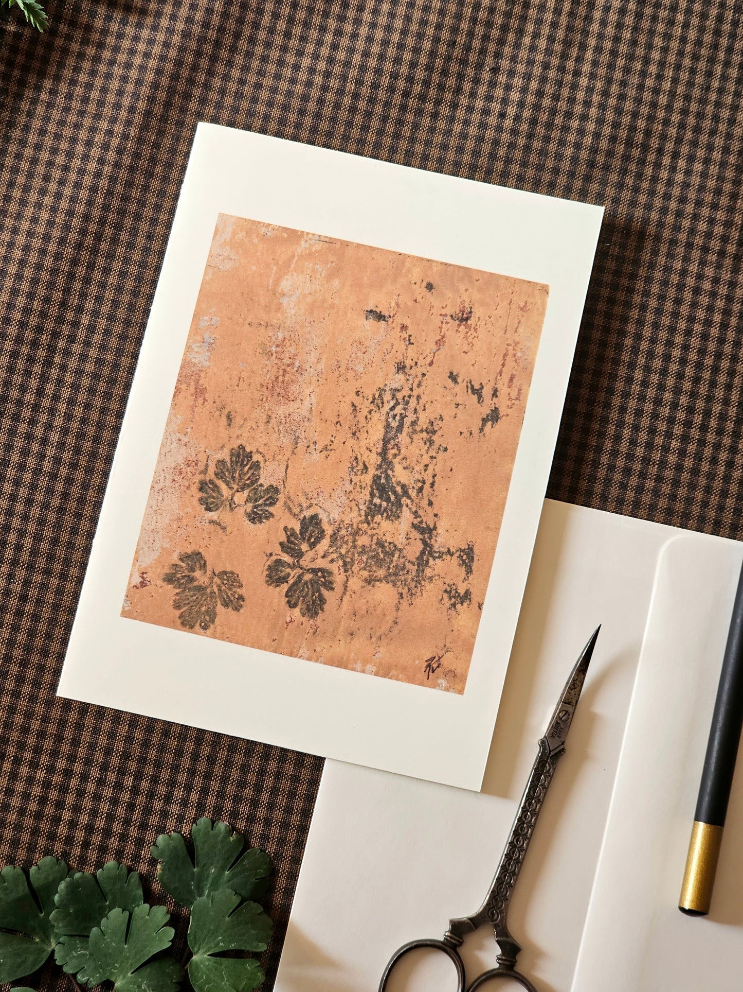 Botanical Art Print Greeting Card | "Columbine in the Fall"