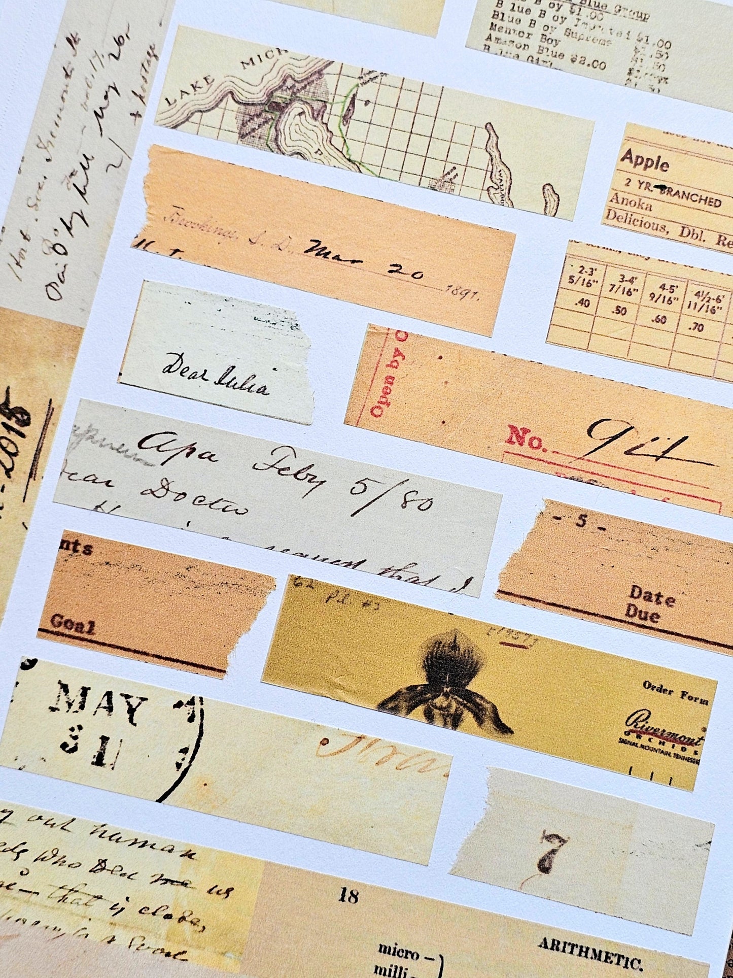 Historical Papers Collection Washi Sticker Pack