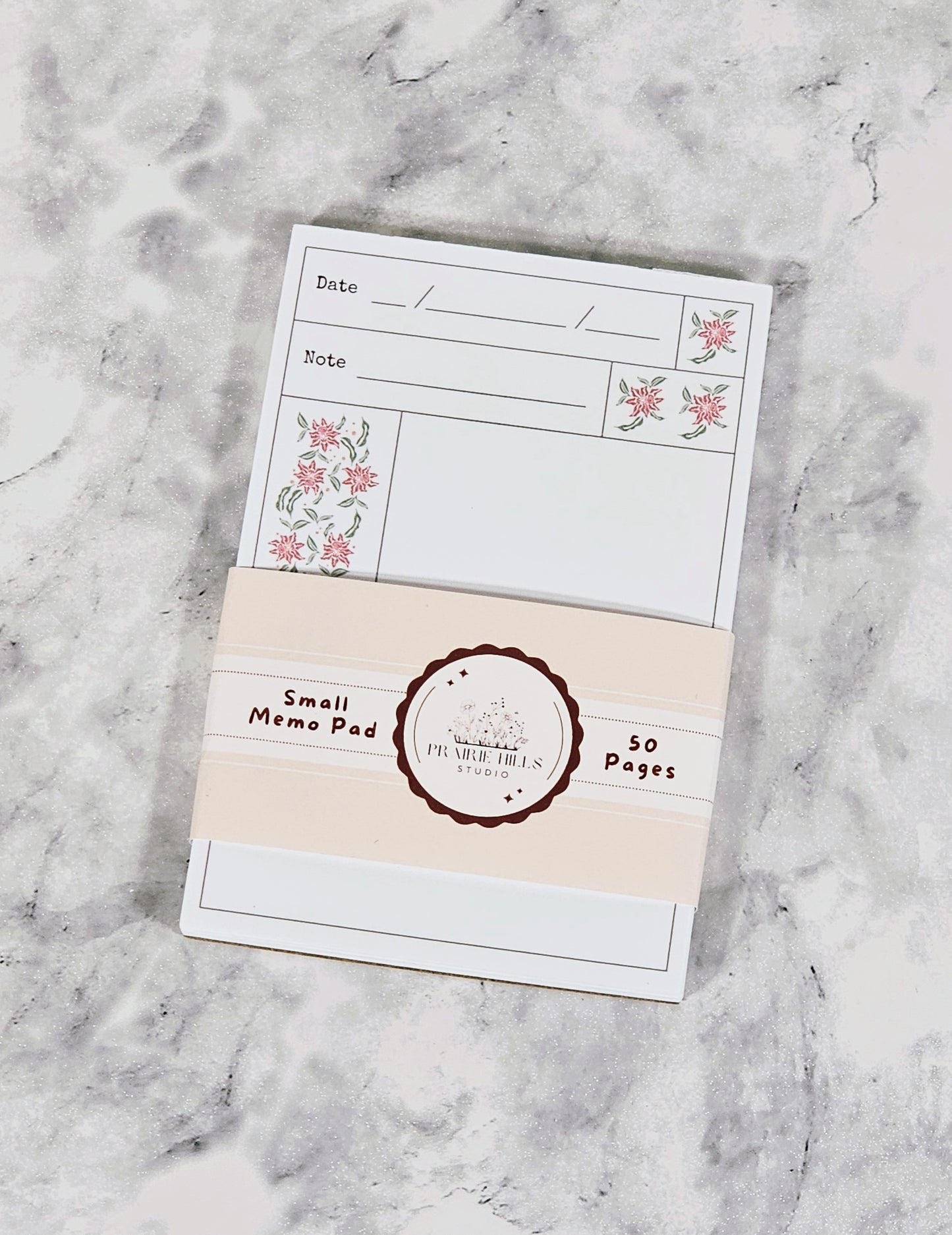 Vintage-Style Floral Small Memo Pad