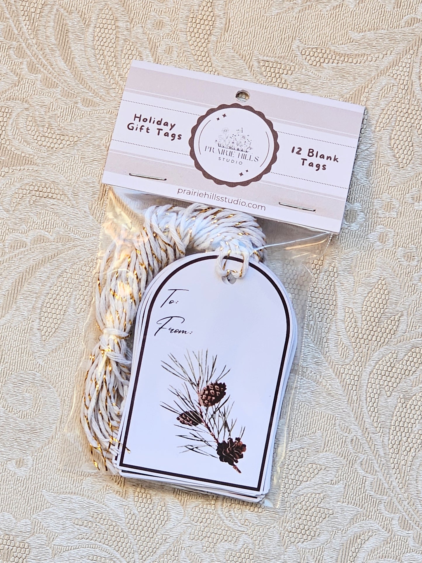 Pine Branch Holiday Gift Tags | Set of 12 Holiday Tags