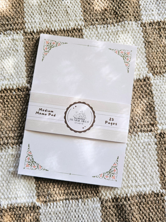 Vintage-Style Medium Floral Notepad