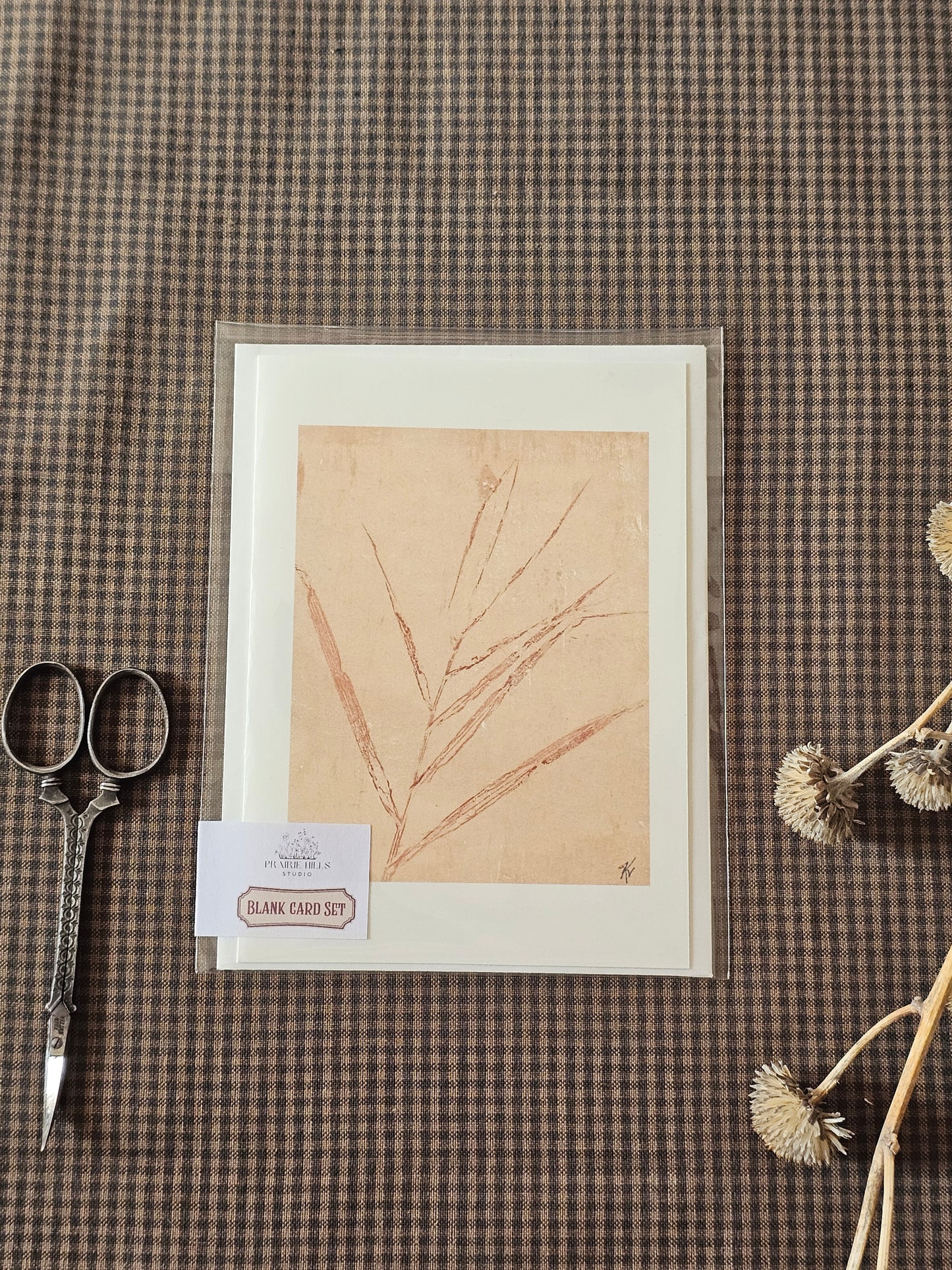 Botanical Art Print Greeting Card | "Grass in the Wind"