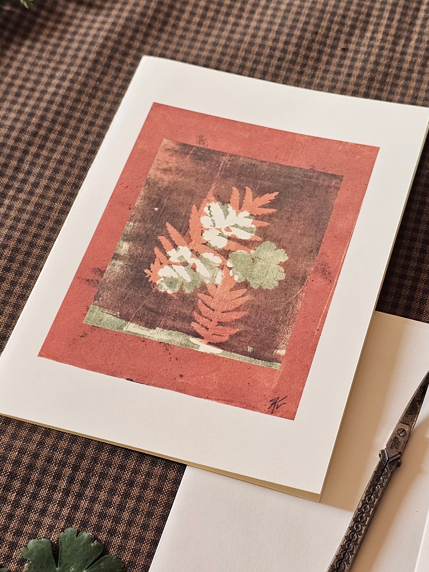 Botanical Art Print Greeting Card | "Shadows of Columbine and Tansy"