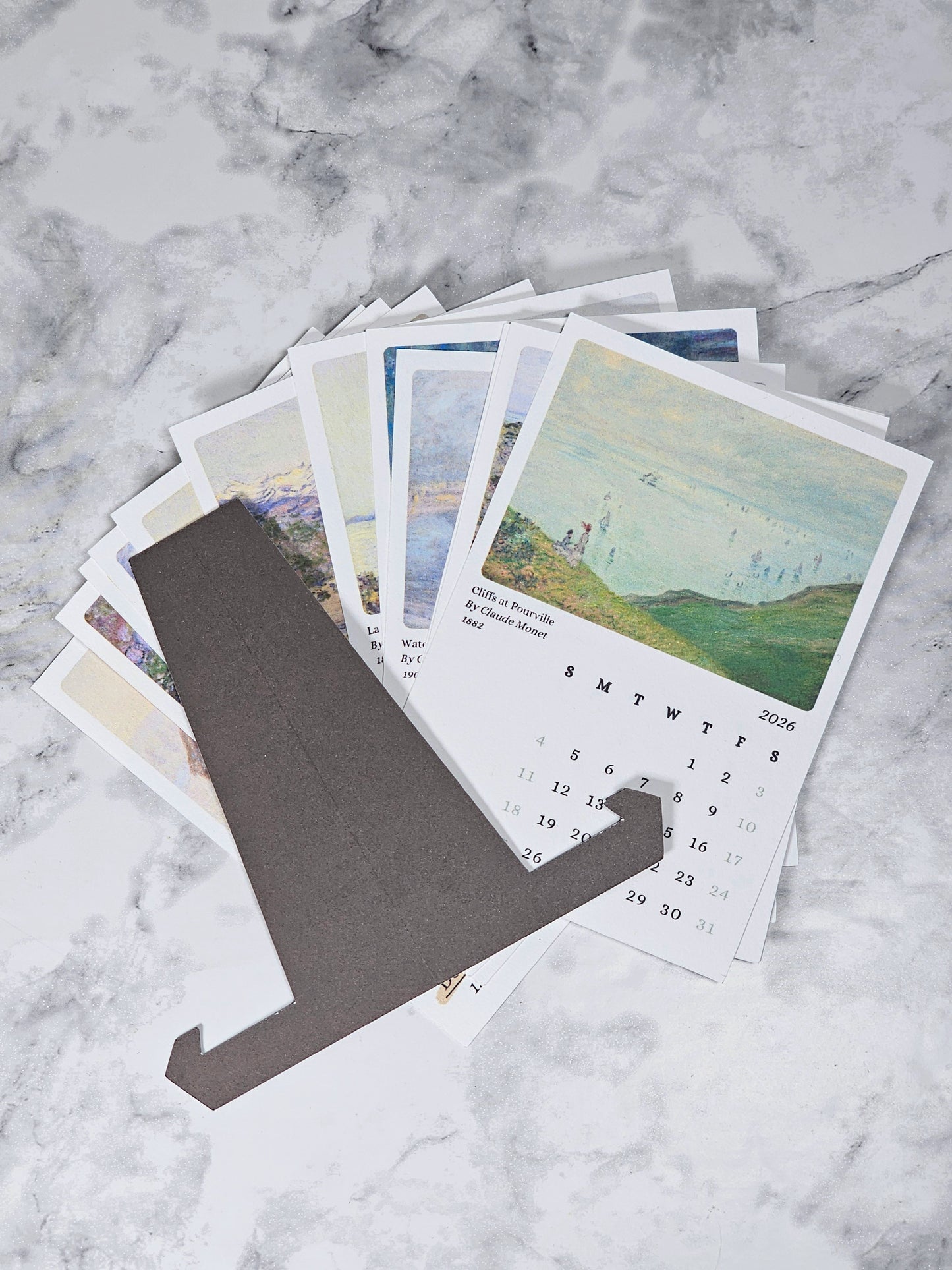 Claude Monet 2026 Mini Desk Calendar & Easel | 12 Month Calendar