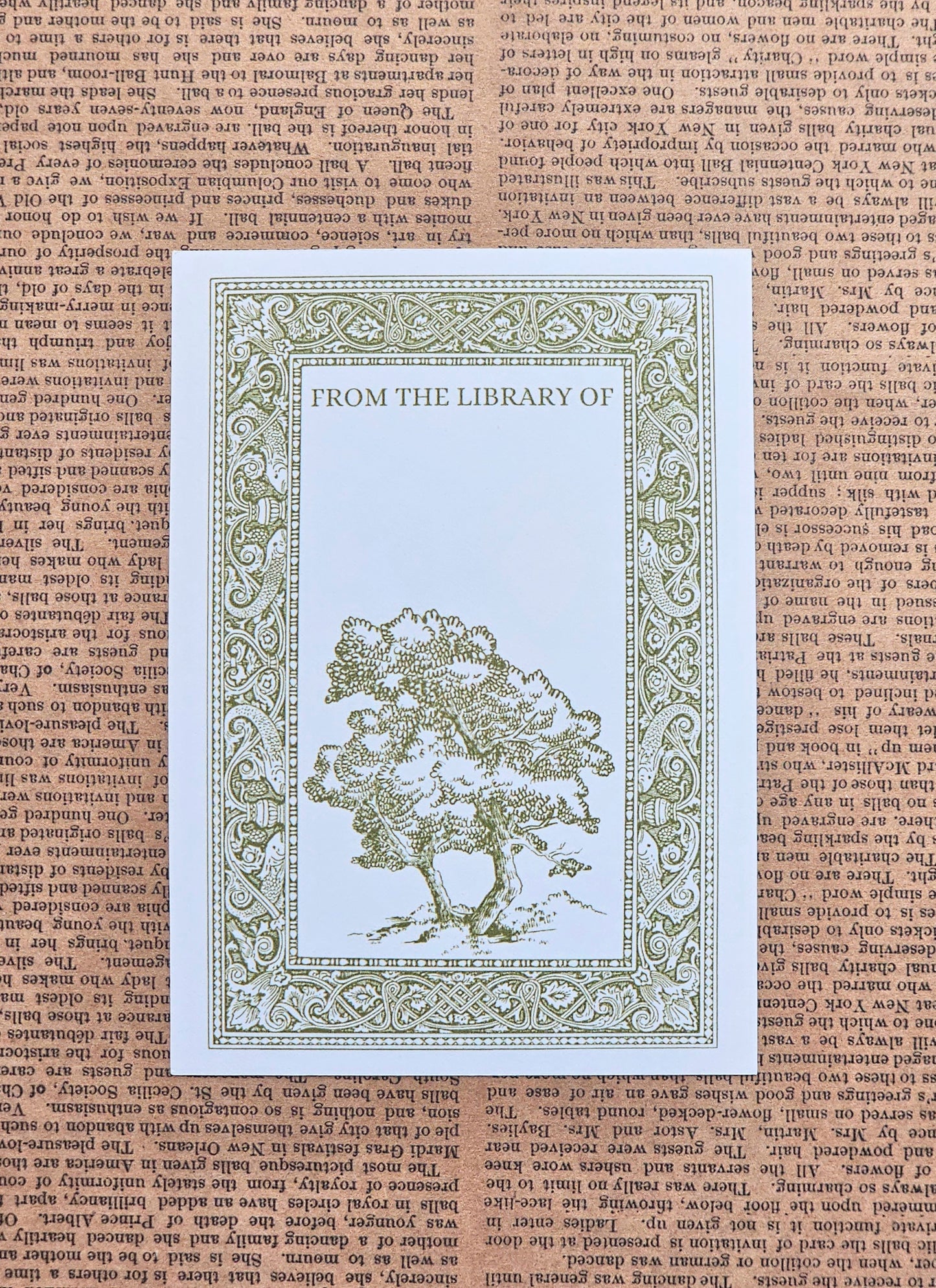 Ex Libris Collection Bookplate Stickers | Tree Illustration Stickers | 12 Pack | Adhesive Bookplates