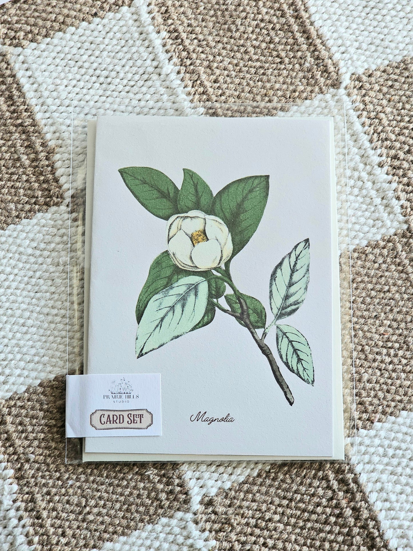 Handmade Magnolia Greeting Card with Envelope